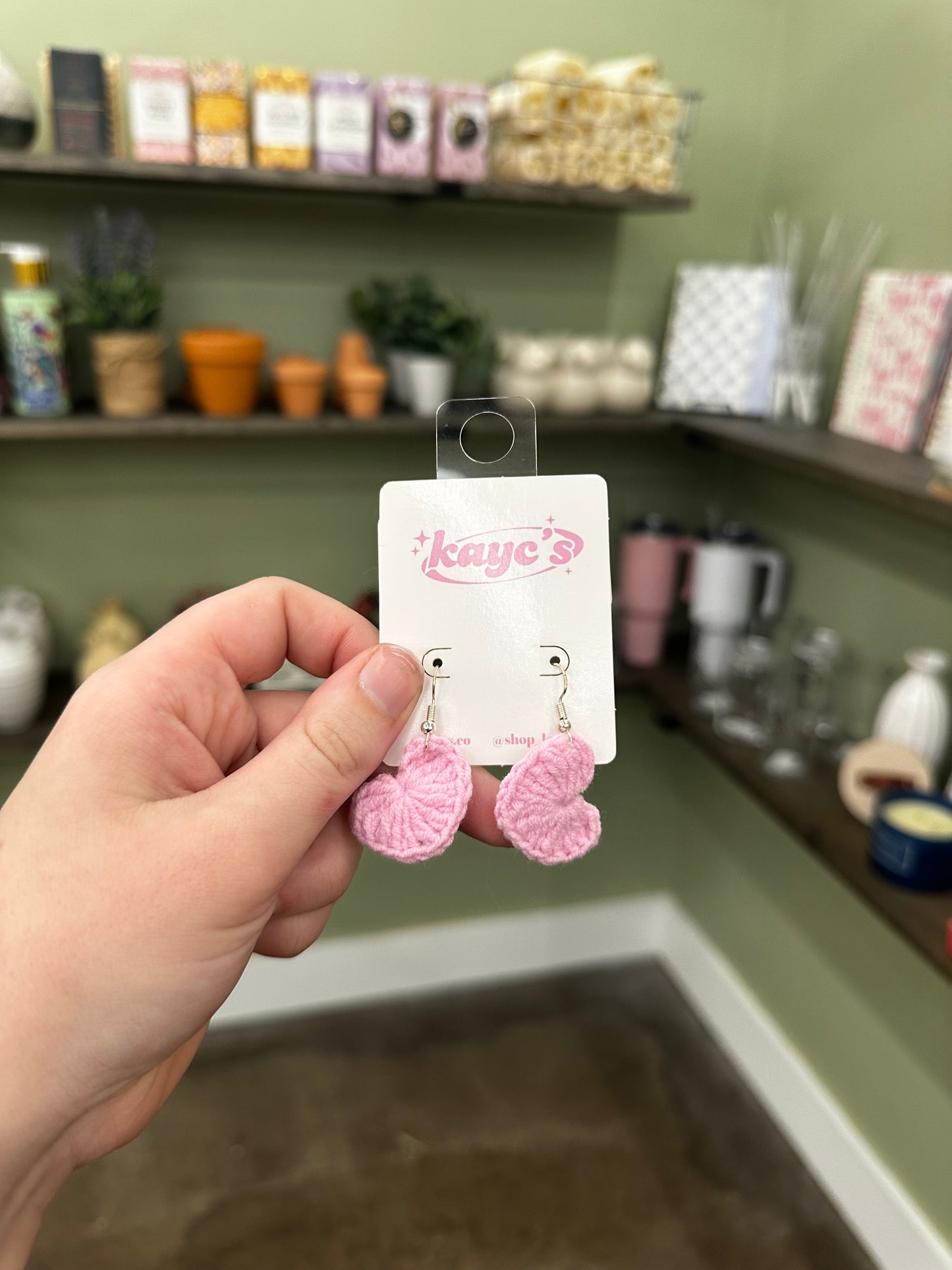 Crochet Heart Earrings