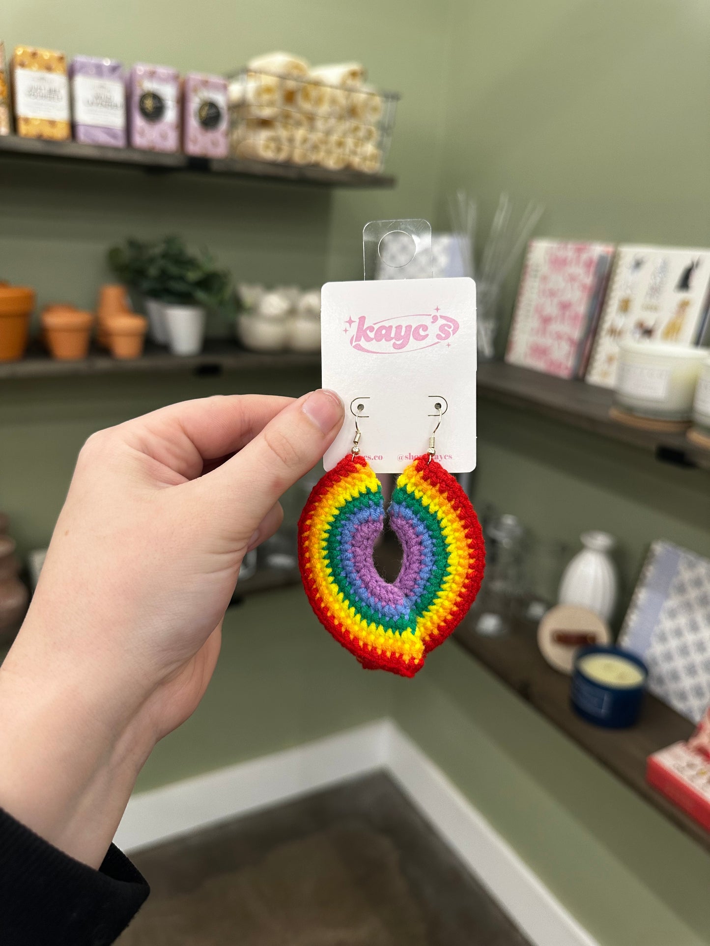 Crochet Rainbow Earrings