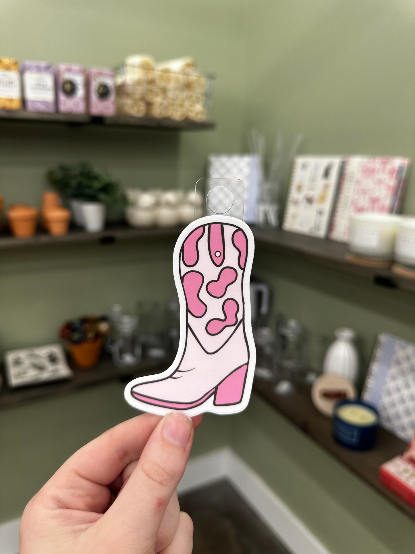 Pink Cowgirl Boot Sticker
